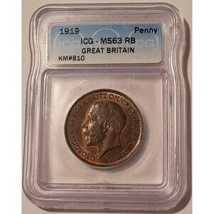 Great Britain George V 1919 Penny MS63 RB ICG